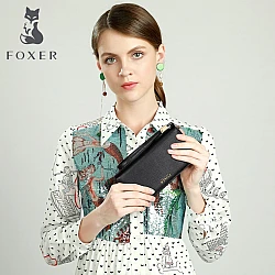 Γυναικείο δερμάτινο πορτοφόλι Foxer 256001F μαύρο