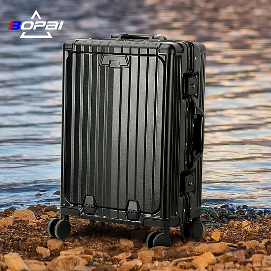 Βαλίτσα χειραποσκευή αλουμινίου σκληρή Bopai 33-860206 56x23x36 cm άσπρο