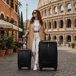 Σετ Βαλίτσες Cardinal 4005 καμπίνας μεγάλη 75,5x31,5x50 cm + 55x40x20 cm μαύρο