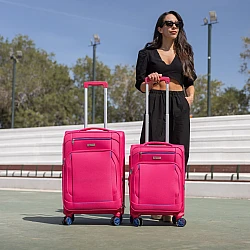 Βαλίτσα trolley Spectra Cardinal 5000 μικρή μεσαία 55x23x37 cm + 66x25x40 cm ροζ