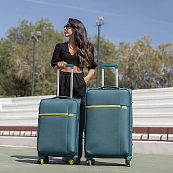 Βαλίτσα trolley Oblivion Cardinal 5100 μεσαία μεγάλη 66x25x40 cm +75x30x46 cm πετρόλ