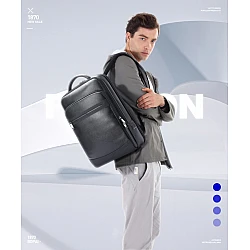 Δερμάτινο Σακίδιο πλάτης 24L Laptop 15,6” Bopai 61-121561 μαύρο