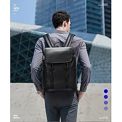 Δερμάτινο Σακίδιο πλάτης 24L 15,6” Bopai 61-123391 μαύρο