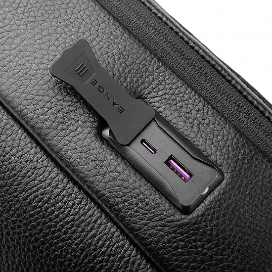 Δερμάτινο Σακίδιο πλάτης 21L Laptop 15,6” Bange 6621 μαύρο