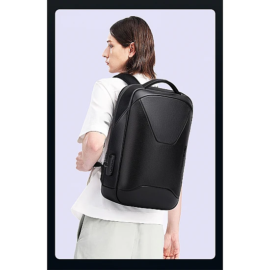 Δερμάτινο Σακίδιο πλάτης 21L Laptop 15,6” Bange 6621 μαύρο