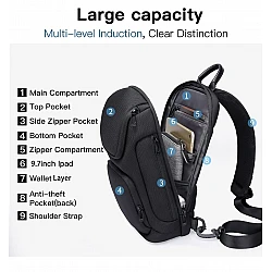 Τσαντάκι ώμου χιαστί crossbody Bange 7565 γκρί
