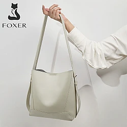 Δερμάτινη Γυναικεία Τσάντα ‘Ωμου Foxer 9136015F άσπρο