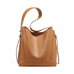 Δερμάτινη Γυναικεία Τσάντα Shopper ‘Ωμου Foxer 9136015F καφέ