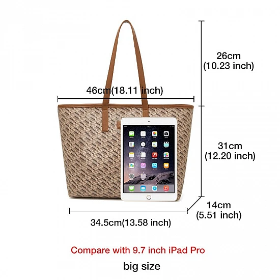 Γυναικεία Τσάντα PVC Shopper 'Ωμου Foxer 9140123F καφέ