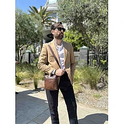 Δερμάτινο τσαντάκι ώμου Bull Captain DJB 023 καφέ