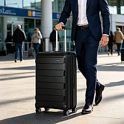 Σετ 3 βαλίτσες Newcom N1312 PC σετ 3 τεμαχίων 50x22x36 cm + 61x25x43 cm + 71x29x50 cm μαύρο