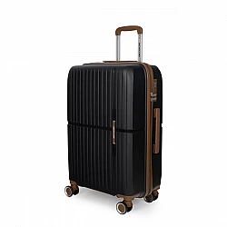 Βαλίτσα σκληρή μεσαία Newcom N1596 (PP) 67x22,5x43 cm μαύρο