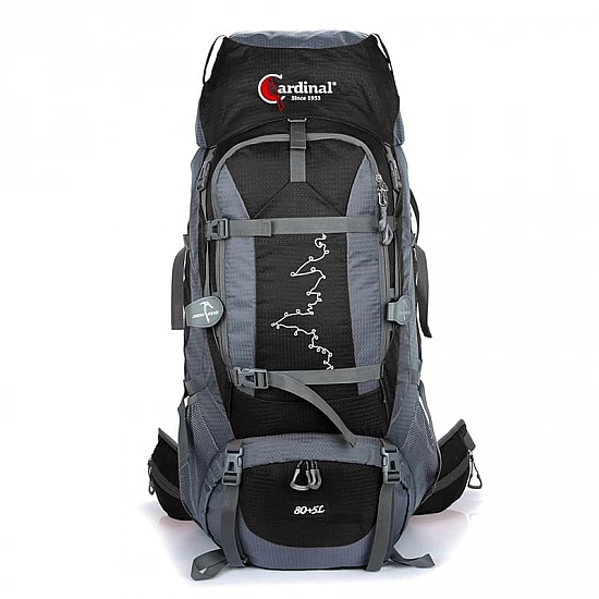 Σακίδιο πλάτης ορειβατικό Ταξιδιού Cardinal 630 80+5 L μαύρο