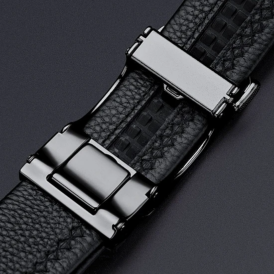 Ανδρική Ζώνη Δερμάτινη William Polo P24PD μαύρο - 1-20cm