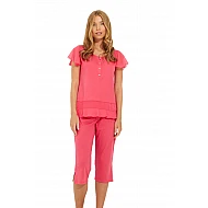 Γυναικεία Καλοκαιρινή πυζάμα Homewear Πατιλ΄έτα Capri Παντελόνι HARMONY 29-102915 Φούξια