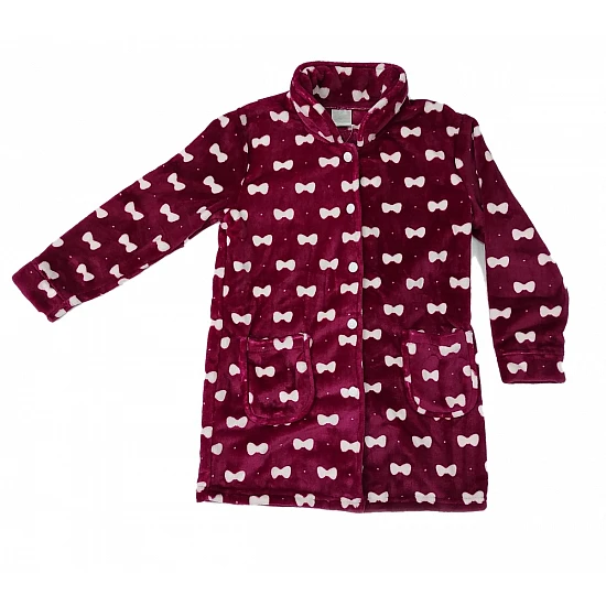 Παιδική Ρόμπα Κοριτσίστικη Χειμερινή Fleece Kουμπιά 6-16 Lydia Creations 22556-1 Μπορντό