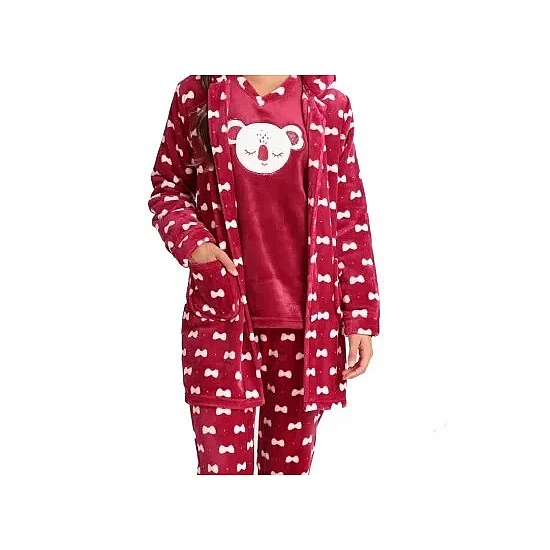 Παιδική Ρόμπα Κοριτσίστικη Χειμερινή Fleece Kουμπιά 6-16 Lydia Creations 22556-1 Μπορντό
