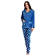 Γυναικεία Πιζάμα Χειμερινή Fleece με κουμπιά Lydia Creations 22558 ΜΠΛΕ