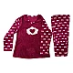 Γυναικεία Πιζάμα Χειμερινή Fleece Print Καρδιά Λαιμόκοψη V Lydia Creations 22562 ΜΠΟΡΝΤΟ