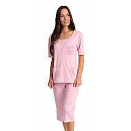 Γυναικεία Καλοκαιρινή πiζάμα Homewear Πατιλέτα Capri Παντελόνι Lydia Creation 23008 ΡΟΖ 