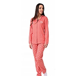 Γυναικεία Πιτζάμα  Χειμερινή Κουμπιά Lydia Creations 23573 ΚΟΡΑΛΙ
