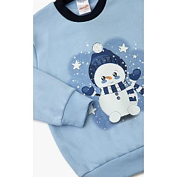 Παιδική-Βρεφική Πιζάμα Βαμβακερή Τύπωμα Snowman 1ΕΤΟΣ-4Ε MINERVA 90-62258-382 ΓΑΛΑΖΙΟ