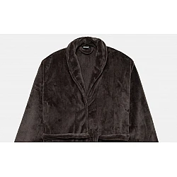 Ανδρική Ρόμπα Χειμερινή Σταυρωτή  με Ζώνη Fleece Minerva 96-71212-590 ΓΚΡΙ