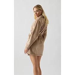 Γυναικεία Ρόμπα Χειμερινή Fleece με Ζώνη Minerva 96-52701-103 ΜΠΕΖ