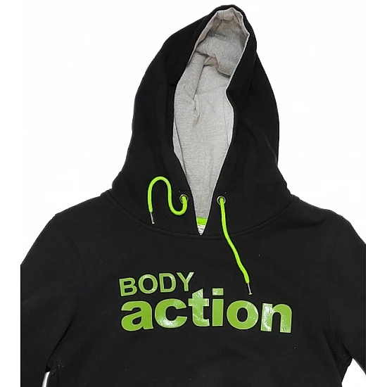 Γυναικεία Μπλούζα Βαμβακερή Φούτερ BODY ACTION 061206-02-01 ΜΑΥΡΟ