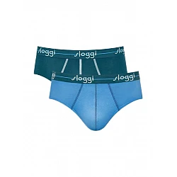 Ανδρικό Εσώρουχο Σλίπ Βαμβάκι 2 PACK SLOGGI MEN MIDI START 10161905-V017 ΠΕΤΡΟΛ ΓΑΛΑΖΙΟ