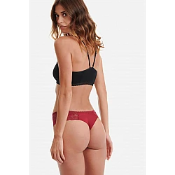 Γυναικείο εσώρουχο δαντέλα string Lace Thong WALK W2019-1-27 Γκρενά