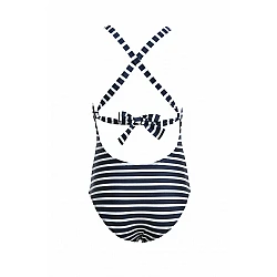 Κοριτσίστικο μαγιό Ολόσωμο Ρίγες GIRLS STRIPE 4-12 Ετών Blu4u 22315813-04 Μαύρο-Λευκό