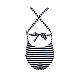 Κοριτσίστικο μαγιό Ολόσωμο Ρίγες GIRLS STRIPE 4-12 Ετών Blu4u 22315813-04 Μαύρο-Λευκό