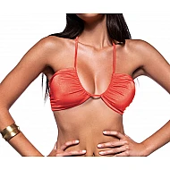 Γυναικείο μαγιό Μονόχρωμο Σούρα Bikini top FASHION SOLIDS Bluepoint 23066192-20 ΚΟΡΑΛΙ