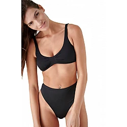 Γυναικείο μαγιό Bikini Bottom Ψηλόμεσο Blu4u 25365084-02 ΜΑΥΡΟ