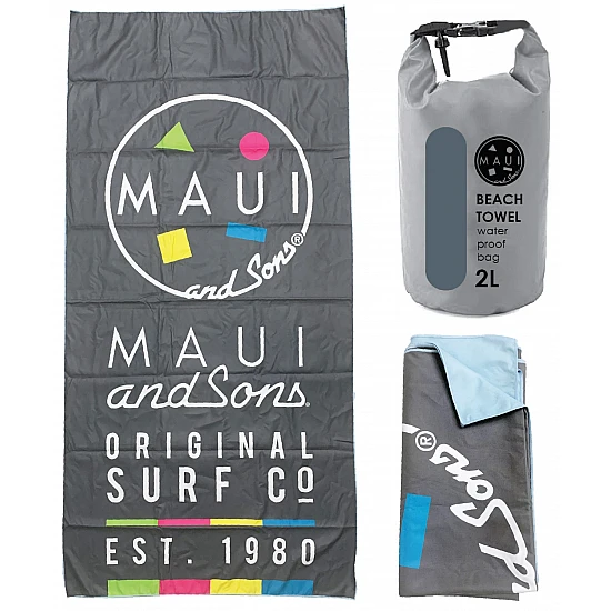 ΠΕΤΣΕΤΑ ΘΑΛΑΣΣΗΣ MICROFIBER 90x180cm σε αδιάβροχη θήκη 2lt Maui $ Sons  ORIGINAL SURF 4952
