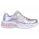 Υπόδημα αθλητικό κοριτσίστικο ελαστικά κορδόνια-Velcro φωτάκια SKECHERS S LIGHTS SWEETHEART Lights Lets shine 302313L-SMLT SILVER MULTI