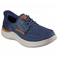 Ανδρικό Παπούτσι Casual Μοκασίνα Ορθοστασίας Air-Cooled-Memory Foam-Goga Mat Arch SKECHERS Hasting - Niko 205212-NVY NAVY