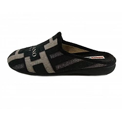 Ανδρική Χειμερινή παντόφλα Soft Print MILANO ADAM'S 701-25503 ΜΑΥΡΟ
