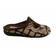 Γυναικεία Χειμερινή Παντόφλα Coffee Print Soft Adam's 701-25516 ΚΑΦΕ