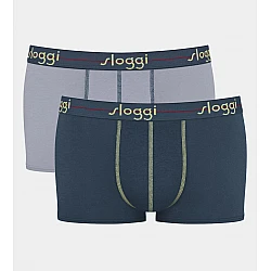Ανδρικό εσώρουχό μποξεράκι Βαμβακερό 2PACK Sloggi Start Hipster 10206968-V007 ΠΕΤΡΟΛ-ΓΚΡΙ
