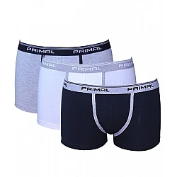 Ανδρικό Εσώρουχο BOXER Βαμβακερό PRIMAL-B001-UOMO -3 PACK ΜΑΥΡΟ-ΛΕΥΚΟ-ΓΚΡΙ