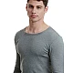 Ανδρική Φανέλα Μπλούζα T-SHIRT Βαμβακερή Μακρύ Μανίκι Λαιμόκοψη Walk W1980-09 ΑΝΘΡΑΚΙ ΜΕΛΑΝΖΕ