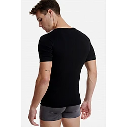 Ανδρική φανέλα T-SHIRT κοντό μανίκι Χαμηλός Λαιμός 2Pack Walk W1960-2 Μαύρο