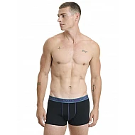 Ανδρικό βαμβακερό εσώρουχο Boxer 2Pack εξωτερικό λάστιχο Walk W1756-202 ΜΑΥΡΟ-ΜΑΥΡΟ