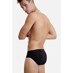 Ανδρικό εσώρουχο Bamboo Slip Walk W1775-2 Μαύρο-μπορντό