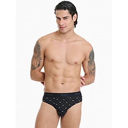Ανδρικό εσώρουχο Bamboo Slip Walk W1775-24 ΜΑΥΡΟ ΡΟΜΒΟΙ