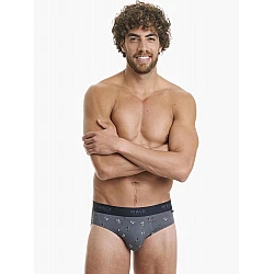 Ανδρικό Εσώρουχο Slip Σχέδιο Boxing Bamboo Walk W1775-21 ΓΚΡΙ