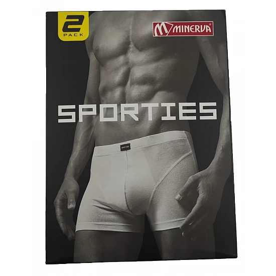 Ανδρικό Εσώρουχο Βαμβακερό Boxer 2 Τεμάχια MINERVA SPORTIES 90-29303-161 Μπλε-Κυπαρισσί