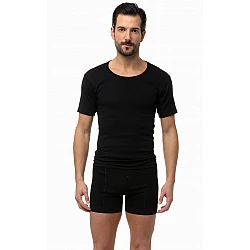 Ανδρική φανέλα κοντό μανίκι Βαμβακερή 2Pack Minerva 17002-3-45 Μαύρο
